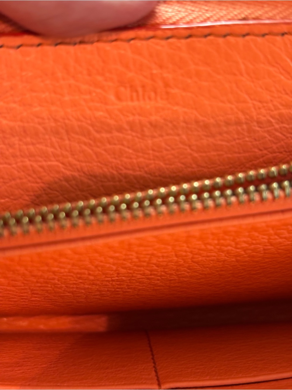 Authentic Chloé Lily Bow 2-Way Crossbody Bag – Vibrant Orange Pebbled Leather - Picture 7 of 12